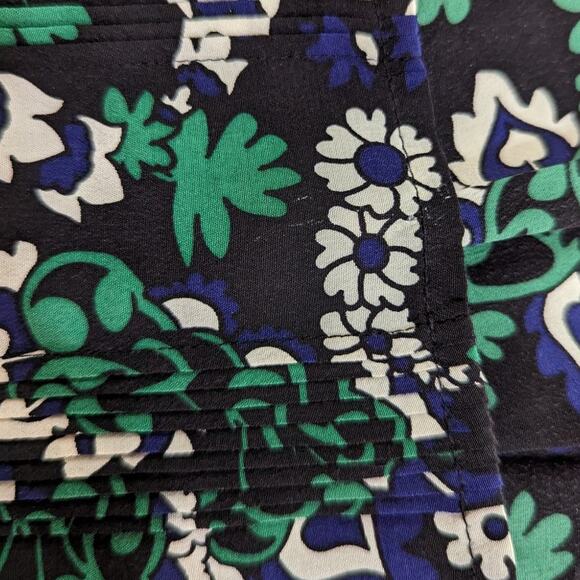 Veronica Beard Elm Silk Shirtdress V-Neck Pleated Green Floral Size 2 Preowned - Picture 7 of 13